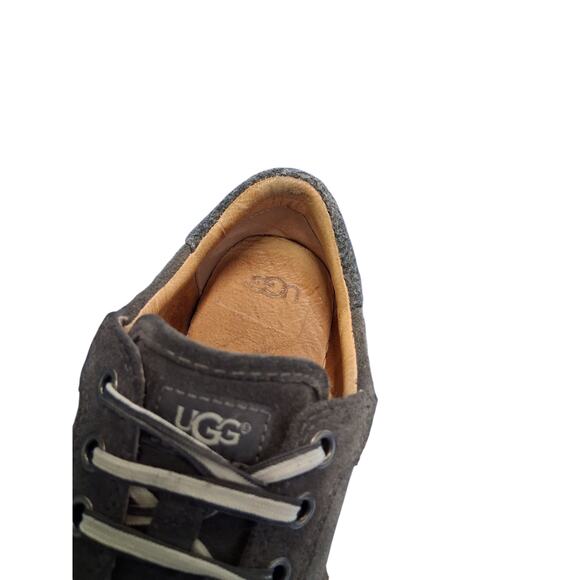 UGG Womens size 8 MILO Grungecore Academia Preppy Lace Up Gray Suede Sneakers - Picture 5 of 16